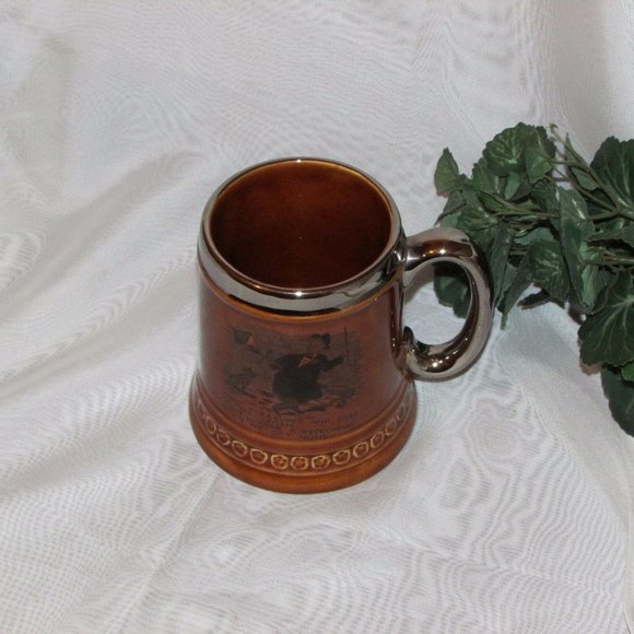 Vintage Beer Mug Lord Nelson Pottery Stein Silver Rim England Barware Pub Decor - Picture 6 of 7